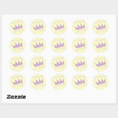 プリンセスクラウン4th誕生日Tシャツ ラウンドシール (シート)