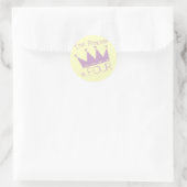 プリンセスクラウン4th誕生日Tシャツ ラウンドシール (バッグ)