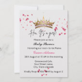 プリンセスクラウン（ベビーガール）ベビーシャワー招待状 招待状 (正面)