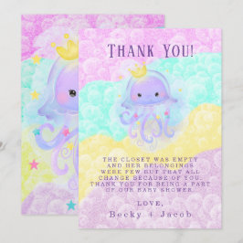 プリンセスクラゲ赤ちゃんシャワーサンキューカード サンキューカード