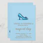 プリンセスクリスタルシューズカード誕生日の招待状 招待状 (正面/裏面)