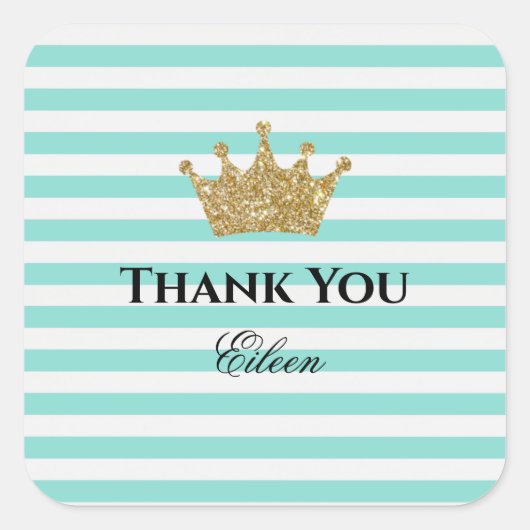 プリンセスグラムブライダルベビーブランチシャワーティーパーティー スクエアシール (正面)