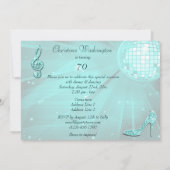 プリンセスコーチ&ウマ&ディスコボール70誕生日 招待状 (裏面)