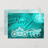 プリンセスコーチ&ウマ&ディスコボールRSVP 出欠カード (正面/裏面)