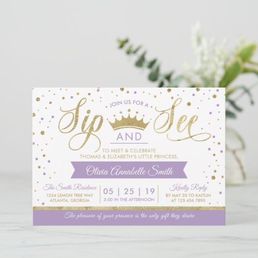 プリンセスシップとシーベイビーシャワー招待状 招待状 (スタンド正面)