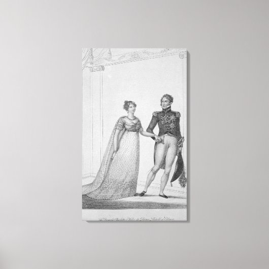 プリンセスシャルロット・オブ・ウェールズとプリンス キャンバスプリント (正面)