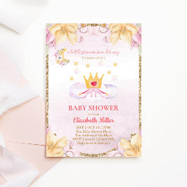プリンセスシューズ及びクラウンベビーシャワー招待状