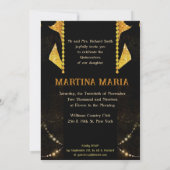 プリンセスシルエットアーバン金ゴールドブデイキンセアニェラ 招待状 (裏面)