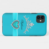 プリンセスシルバーティアラティールビジュー付きiPhone 5 カバー (裏面(横))