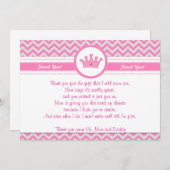 プリンセスシルバーピンクサンキューカードノート ノートカード (正面/裏面)