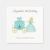 プリンセスシンデレラバースデーパーティーデコレーション スタンダードカクテルナプキン (正面)