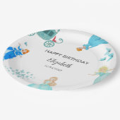 プリンセスシンデレラバースデーパーティーデコレーション ペーパープレート (アングル)