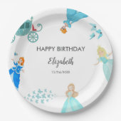 プリンセスシンデレラバースデーパーティーデコレーション ペーパープレート (正面)