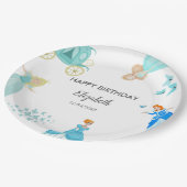 プリンセスシンデレラバースデーパーティーデコレーション ペーパープレート (アングル)