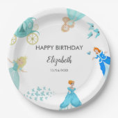 プリンセスシンデレラバースデーパーティーデコレーション ペーパープレート (正面)