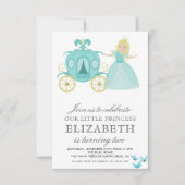 プリンセスシンデレラバースデーパーティーデコレーション 招待状 (正面)