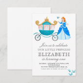 プリンセスシンデレラバースデーパーティーデコレーション 招待状 (正面/裏面)