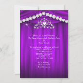プリンセススイート16パーティーパープルドレープティアラ 招待状 (裏面)
