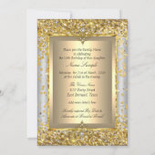 プリンセススイート16金ゴールドシルバーグレーパーティー 招待状 (裏面)