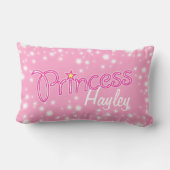 プリンセススターのグラフィックピンクの白名前をカスタムする ランバークッション (裏面)