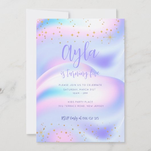 プリンセススパークルス5th誕生日招待状 招待状 (正面)