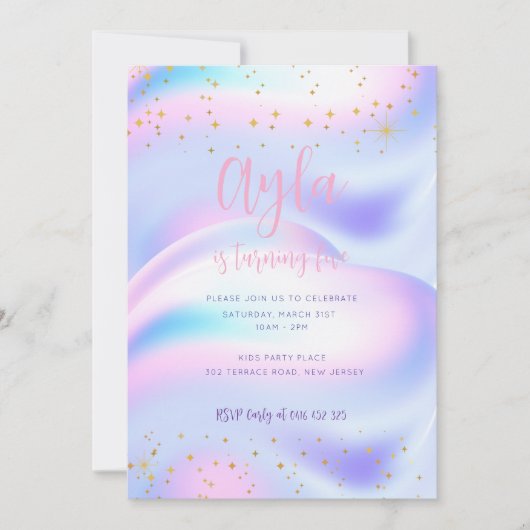 プリンセススパークルス5th誕生日招待状 招待状 (正面)