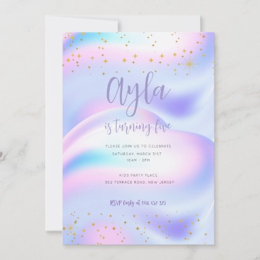 プリンセススパークルス5th誕生日招待状 招待状 (正面)