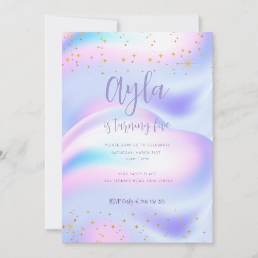 プリンセススパークルス5th誕生日招待状 招待状 (正面)