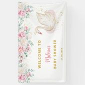 プリンセススワンベビーシャワーウェルカム 横断幕 (縦)