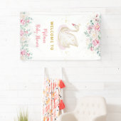 プリンセススワンベビーシャワーウェルカム 横断幕 (インサイチュ)