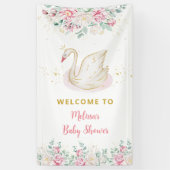 プリンセススワンベビーシャワーウェルカム 横断幕 (縦)