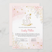 プリンセススワンベビーシャワーメール招待状 招待状 (正面/裏面)