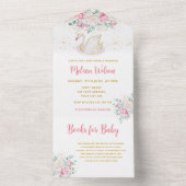 プリンセススワンベビーシャワー オールインワン招待状 (内側)