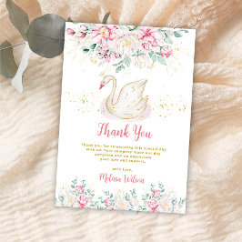 プリンセススワンベビーシャワー サンキューカード