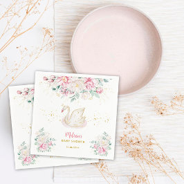 プリンセススワンベビーシャワー スタンダードカクテルナプキン