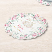 プリンセススワンベビーシャワー ペーパーコースター (アングル)