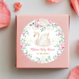 プリンセススワンベビーシャワー ラウンドシール