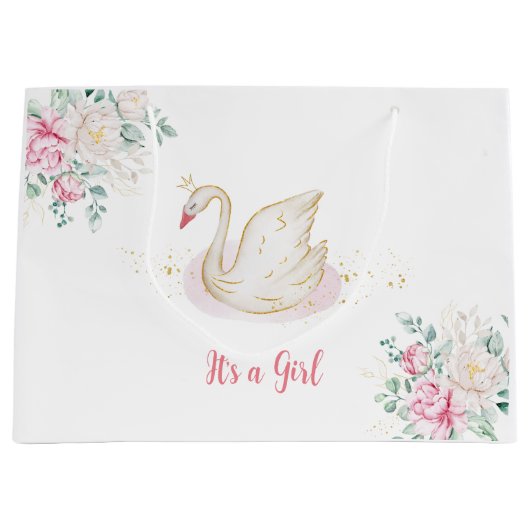 プリンセススワンベビーシャワー ラージペーパーバッグ (正面)