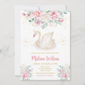 プリンセススワンベビーシャワー 招待状 (正面)