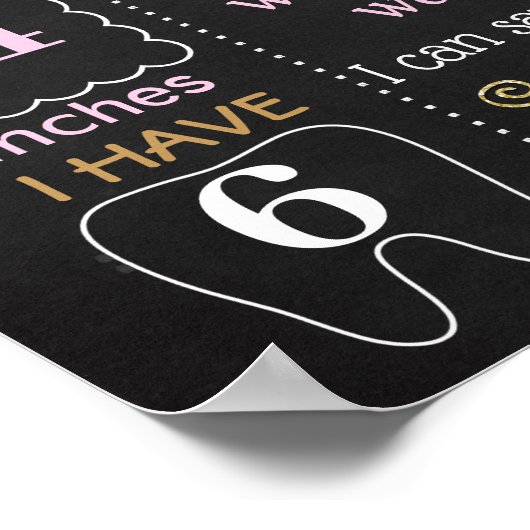 プリンセススワン最初の誕生日の黒板サイン ポスター (角)