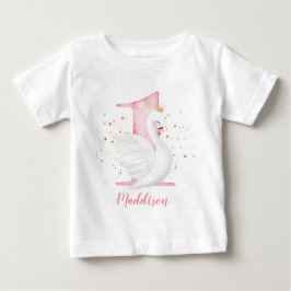 プリンセススワン1歳 ベビーTシャツ