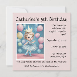 プリンセスズエンチャント誕生祝い招待状 カード