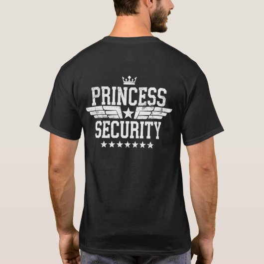 プリンセスセキュリティチーム両面誕生日パパ Tシャツ (裏面)