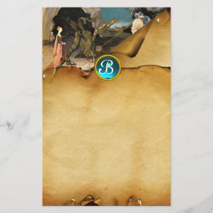 プリンセスセントジョージおよびドラゴン、羊皮紙のモノグラム 便箋