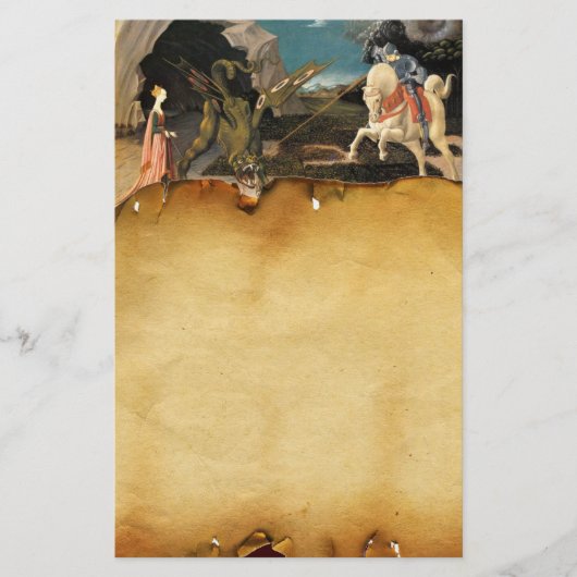 プリンセスセントジョージアンドドラゴンブラウンパーチメント 便箋 (正面)