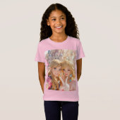 プリンセスゼルダ&ピーチセルフィー平和サイン Tシャツ (正面フル)