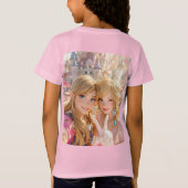 プリンセスゼルダ&ピーチセルフィー平和サイン Tシャツ (裏面)