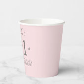 プリンセスゾウ風船ピンクグレー1歳の誕生日 紙コップ (左)