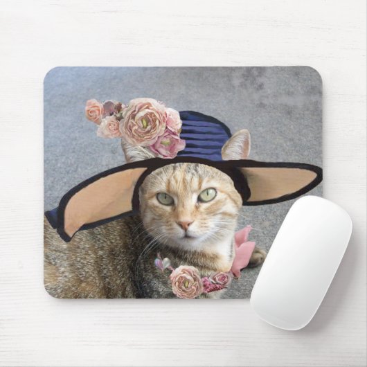プリンセスタエレガントス/キャット、ビッグDIVA帽子とバラ マウスパッド (マウス)