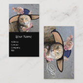 プリンセスタエレガントス/キャット、ビッグDIVA帽子とバラ 名刺 (正面/裏面)